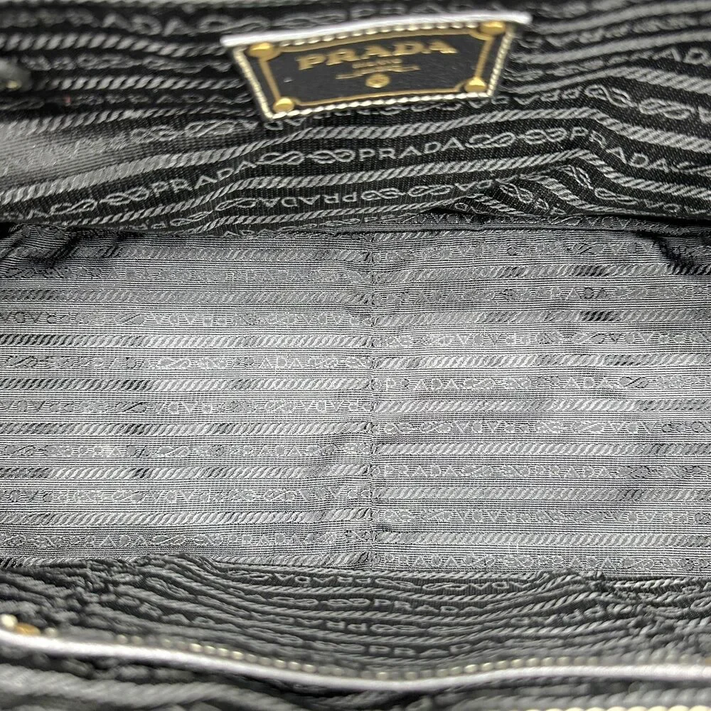 Prada Black Raffia Rivet Studded Doctors Handbag